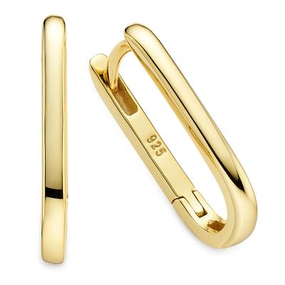 Paar Creolen "Schmuck Geschenk Silbercreole gelbgoldfarben vergoldet", gold (gelbgoldfarben), ANISTON JEWELRY & WATCHES, Ohrringe, Damen, Silber 925 (Sterlingsilber)