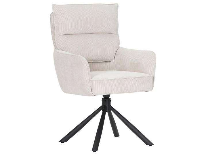 Novel Armlehnstuhl Ashlee, Beige, Drehkreuz, 60x95x62 cm, Sitzfläche 360° drehbar, automatische Rückholfunktion, Stoffauswahl, Esszimmer, Stühle, Esszimmerstühle, Armlehnenstühle