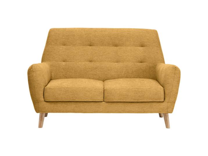 Carryhome 2-Sitzer-Sofa, Gelb, Holz, Eiche, massiv, 160x105x84 cm, Typenauswahl, Rücken echt, Wohnzimmer, Sofas & Couches, Sofas, 2-Sitzer Sofas