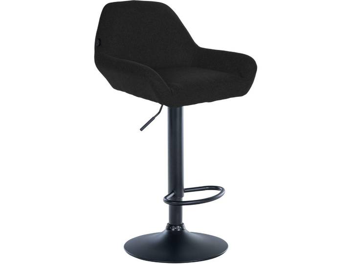 CLP Barhocker Stoff Schwarz, Metall, 51x89x52 cm, Esszimmer, Barmöbel, Barhocker
