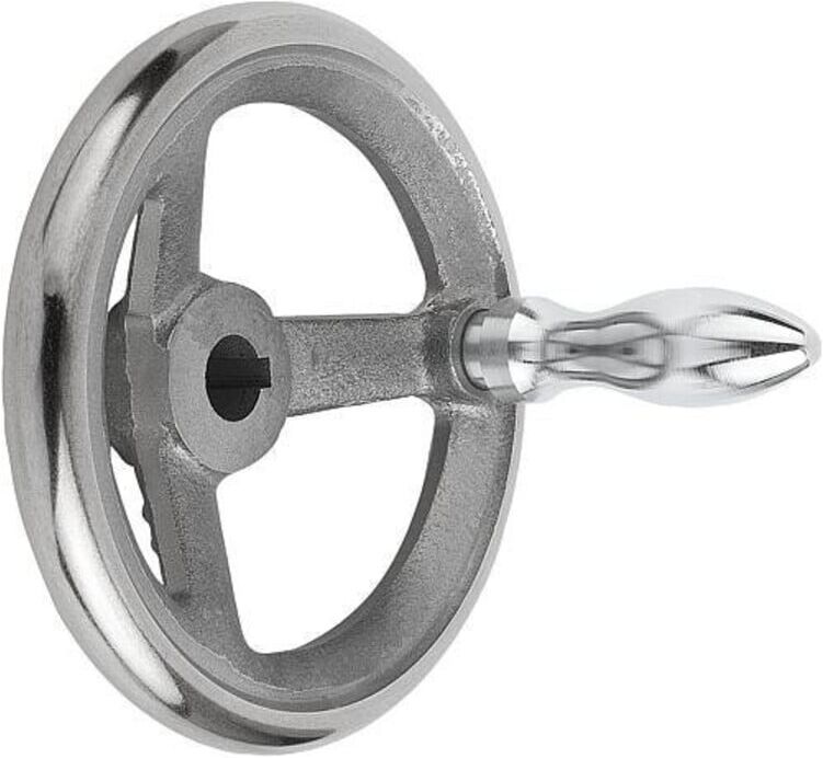 KIPP Handrad DIN950 315mm Grauguss Passbohrung Nut 30H7 (K0671.5315X30)