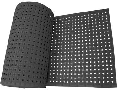 "Rubber-Cal 'Paw-Grip' Anti-slip Black Floor Mat - 3/8"" x 34"" x 84"""