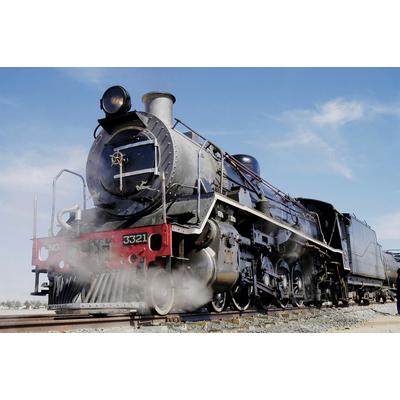 Fototapete PAPERMOON "Vintage Dampfzug", bunt, B:2,5m L:1,86m, Vlies, Tapeten