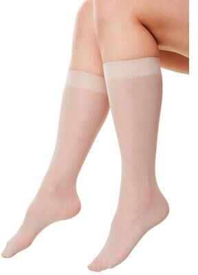 Plus Size Women's 3-Pack Knee-High Compression Socks by Comfort Choice in Nude (Size 1X)