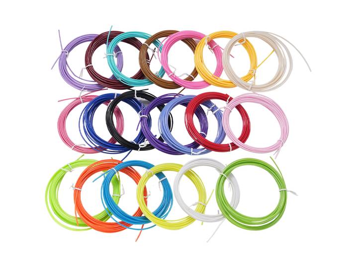20-farbiges Filament-Set PLA für 3D-Drucker-Stift, je 5 m, Ø 1,75 mm