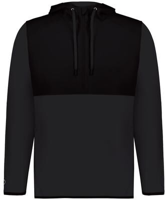 Holloway 223534 CITY STRETCH HYBRID PULLOVER T-Shirt in Black/Black Tonal size 2XL   78% recycled polyester/22% spandex