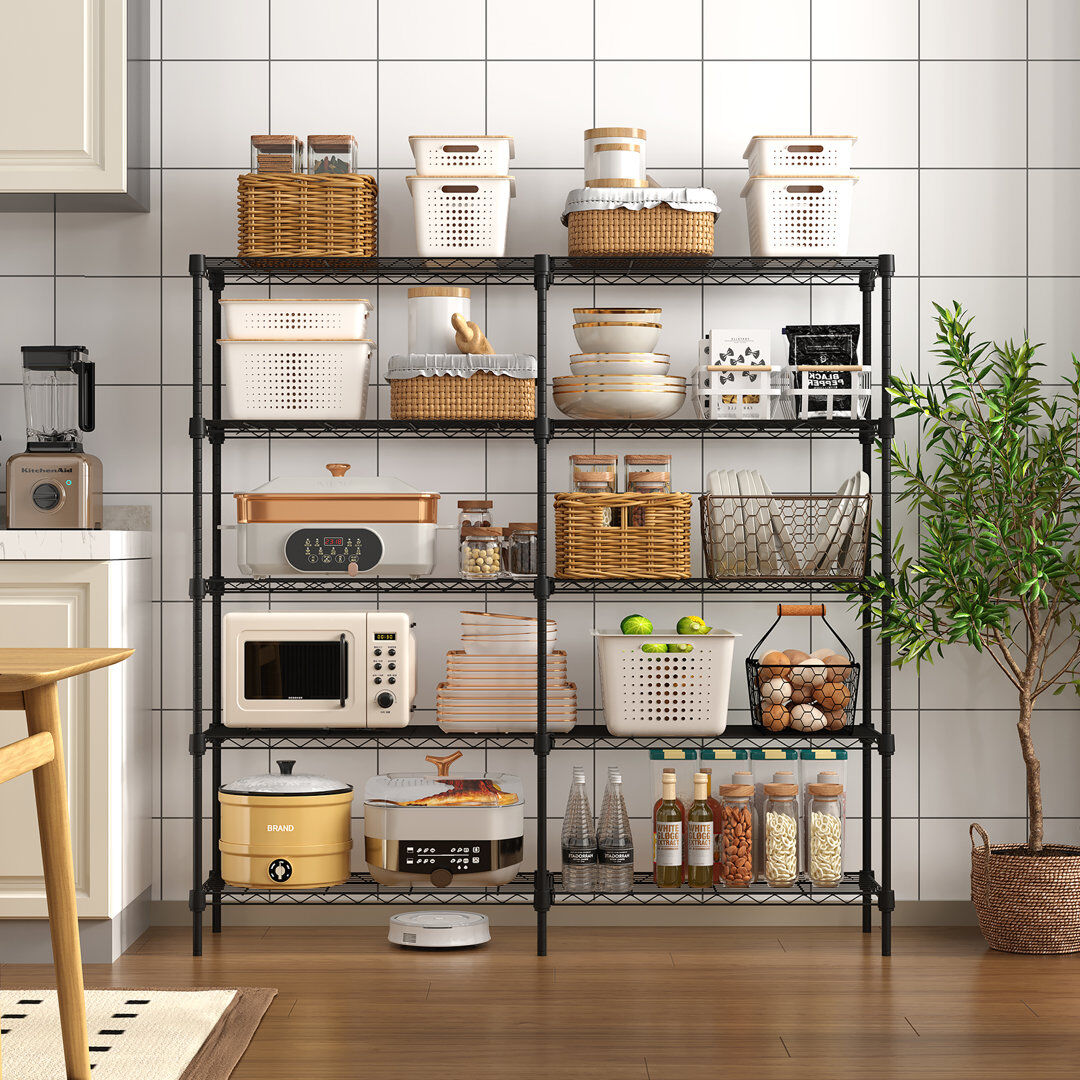 Blue Elephant 150 cm W Shelving Unit Stainless Steel 150cm H X 150cm W X 35.1cm D