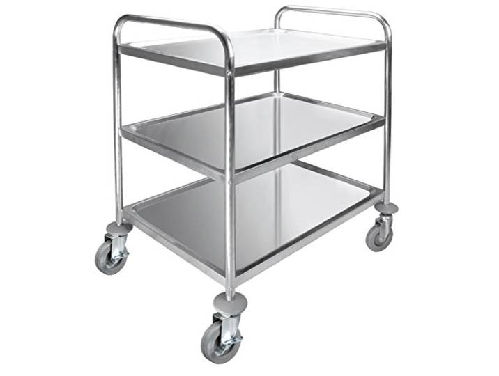 LACOR Demontierter Servicewagen 3 Böden 80X, Edelstahl, Silber, 64.5x89.5x94.5 cm