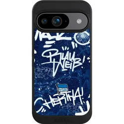 Nivocase Hülle für Google Pixel 9 Handyhülle NIVOcore Case Schwarz Graffiti Hertha BSC Offizielles (Google Pixel 9), Smartphone Hülle, Schwarz