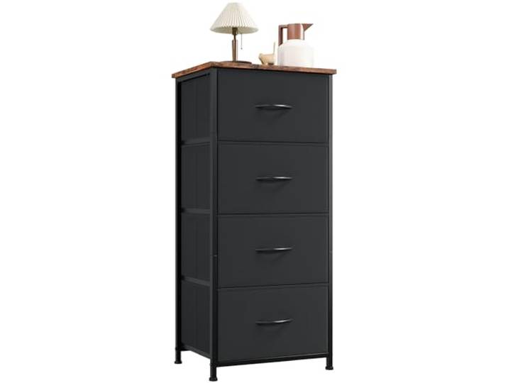 Kommode mit 4 Schubladen, Stoffschubladen-Aufbewahrungsorganisator Vertikale Kommode for Schlafzimmer, Schrank, Wohnzimmer, Eingangsbereich