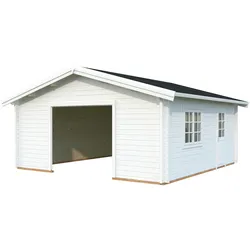 Palmako Garage Roger 27,7 m2 - 70 mm - ohne Tor weiß lackiert