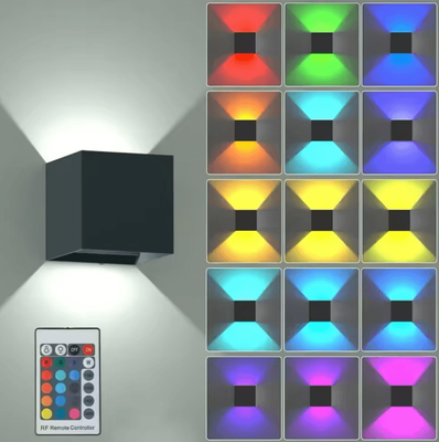 Inspire Curations 3W RGB Remote Control Up Down LED Wall Light black rgb abs Plastics