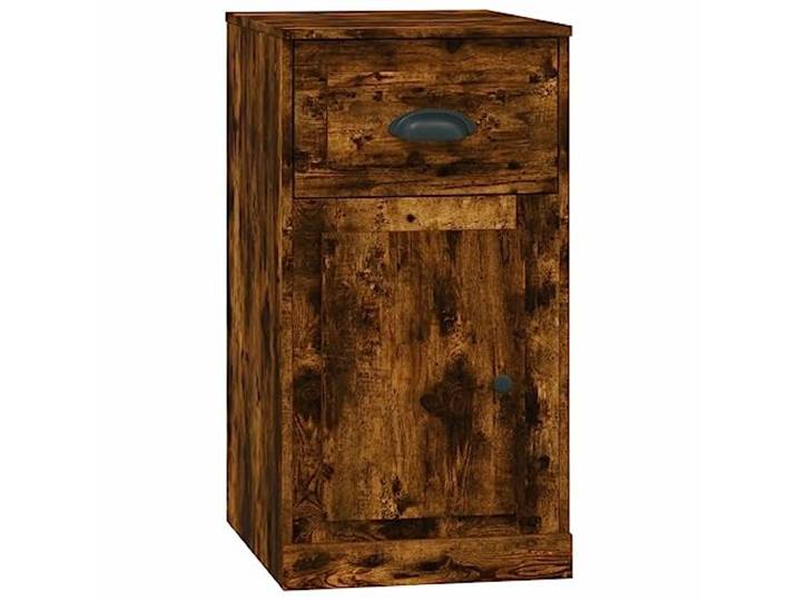 HKLGBVCR Seitlicher Schrank aus rauchfarbener Eiche, 40 x 50 x 75 cm Holzwerkstoff, umkehrbare Tür, Wandbefestigung im Lieferumfang enthalten, Anleitung im Lieferumfang enthalten
