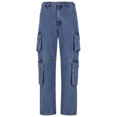 Stoffhose 2Y STUDIOS "2Y Studios 2Y Aidan Cargo Baggy Jeans", Herren, Gr. 31, Normalgrößen, blau, 100% Baumwolle, unifarben, normal, Hosen Stoffhose