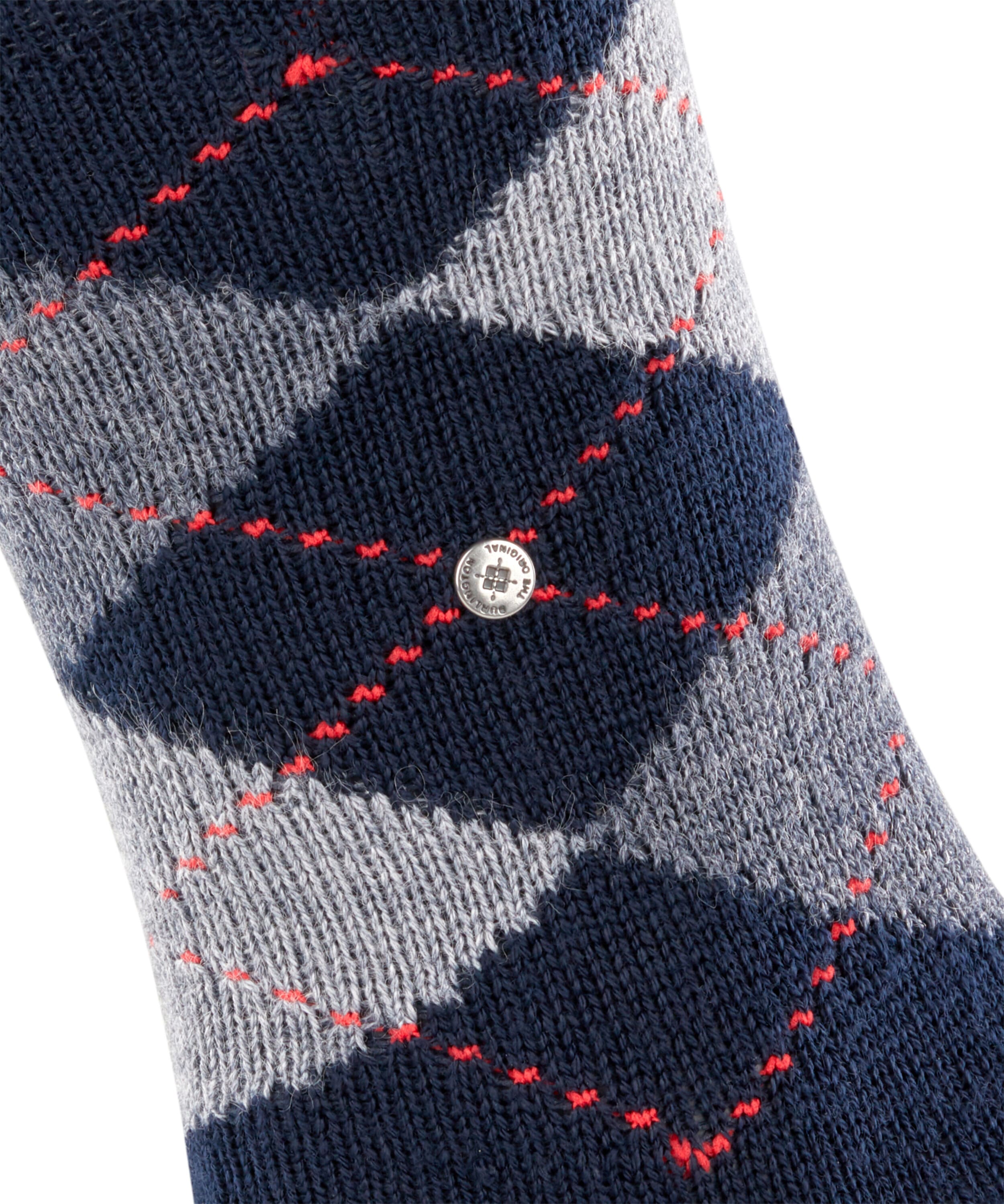 Socken BURLINGTON "Preston", Herren, Gr. 46, blau (marine), Baumwollmischung, Argyle-Muster, Socken Socken, Einheitsgrösse 40-46, Argyle-Muster, weiche Haptik marine 46