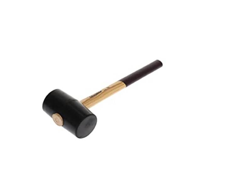 GEDORE Maillet caoutchouc avec manche en bois\, Maillet en cuir\, Ø 75 mm\, Marteau avec manche en frêne\, Avec 2 tables plates\, Outil\, Forgé\, 226 E-3
