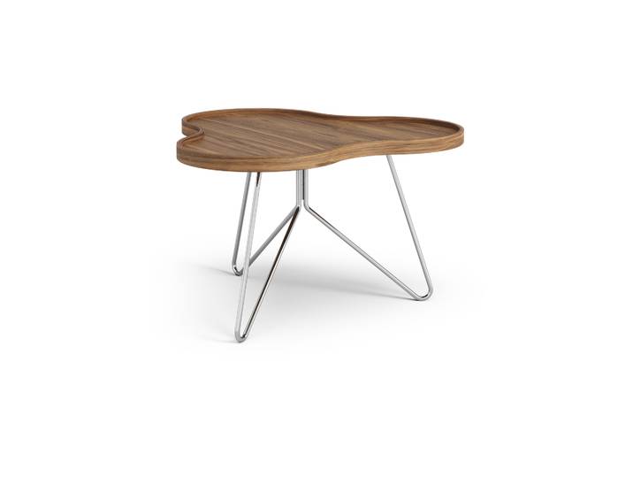 Swedese Table Flower Mono édition spéciale 62x66 cm H39 cm noyer laqué acier chromé