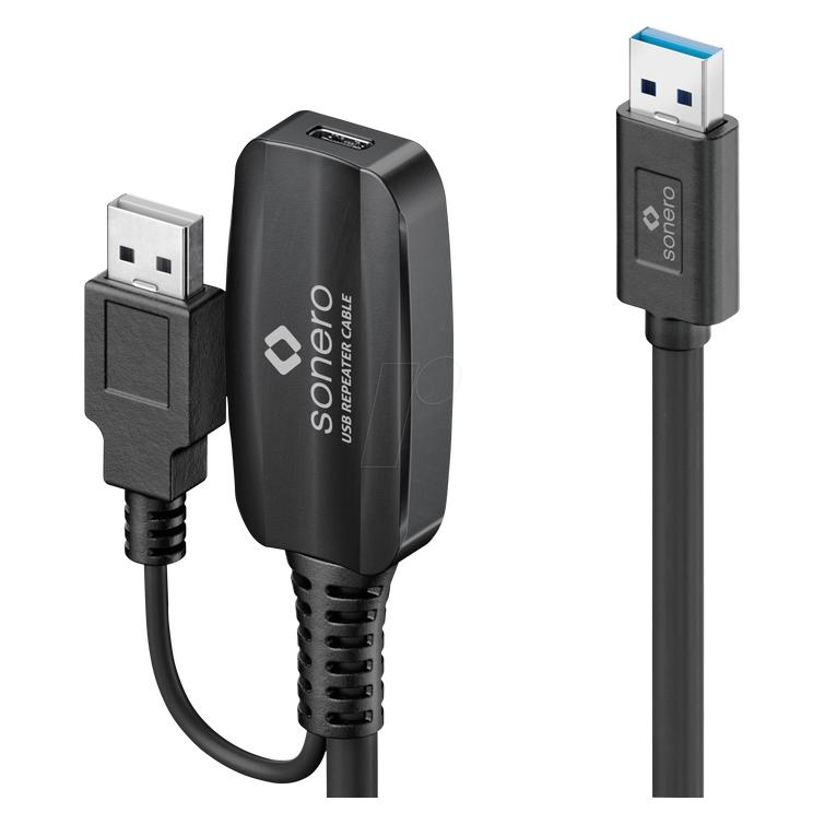 Purelink sonero USB 3.2 Gen1x1 Aktive Verlängerung - A/C - schwarz - 10,00m (10 m, USB 3.2 Gen 1) (S-XU3030-100)