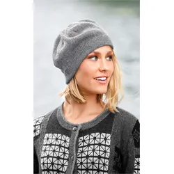 Alpaka-Mütze in Melange grau von DW-Shop, Grau