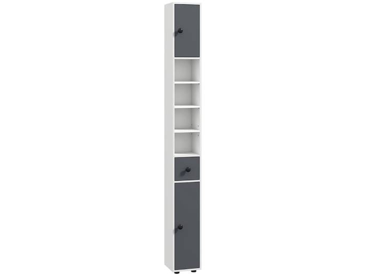 Meuble colonne salle de bain armoire haute colonne fine en bois gris