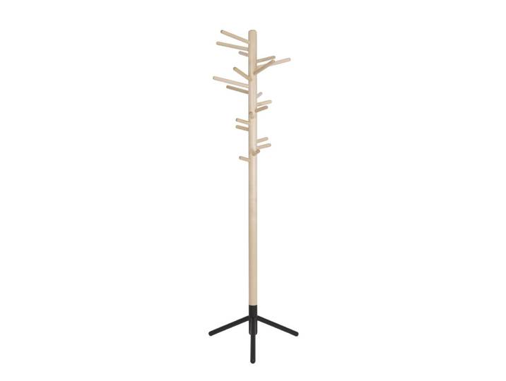 ARTEK portemanteau CLOTHES TREE 160 (Base noire, naturel - Bois massif de bouleau)