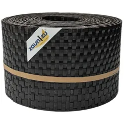 zaun zu® Sichtschutzstreifen Rattan für Doppelstabmatten Dunkelbraun 10x 2,55m