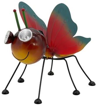 Galt International "Metal Rainbow Butterfly Garden Solar LED Garden Statue 10.5"""