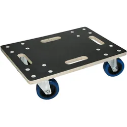 TRANSPORTROLLER mit 4 Rollen 35x50 cm Traglast 800kg Siebdruck Holzplatte Schwarz
