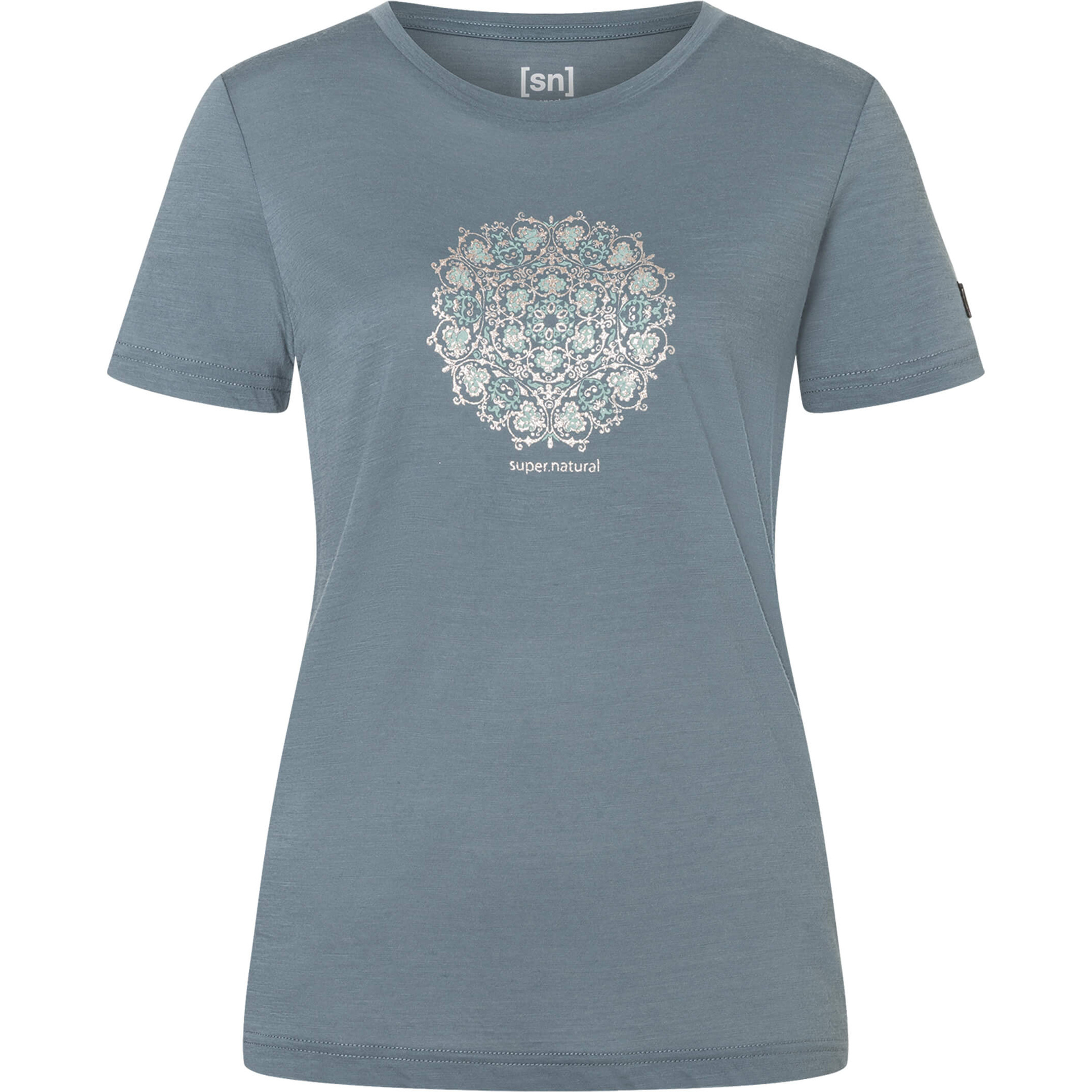 Super.Natural Ornament Damen T-Shirts blau Größe XS Yoga | Lifestyle Hautfreundlich Merinowolle