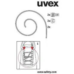 uvex Elastiksenkel - Set für uvex 1, uvex motion style und uvex xenova atc schwarz - 9591000 - schwarz
