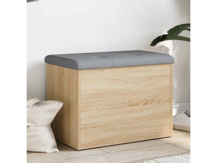 Banc de Rangement Coffre de Rangement avec Coussin Organisateur de Vêtements Jouets Couloir Salon Moderne Chêne 835042