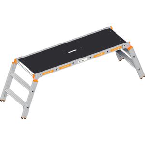 Layher Arbeitsplattform Topic 1065, 150 x 50cm, Standhöhe 65cm, Aluminium, bis 300kg, klappbar