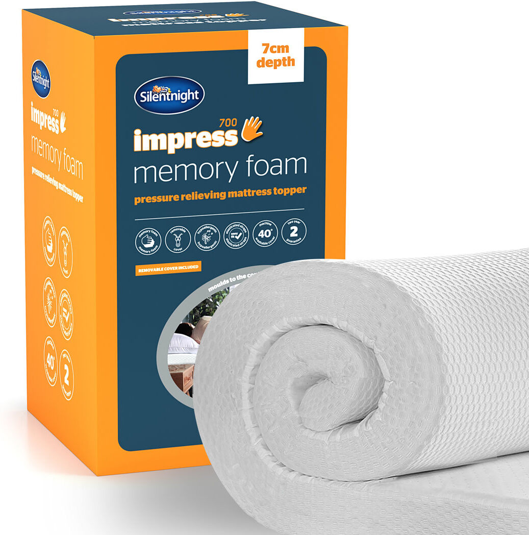 Silentnight Impress 7cm Memory Foam Mattress Topper White Double (4'6)
