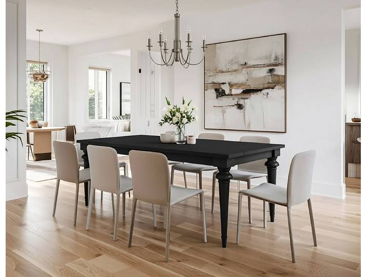Table 182 x 76 x 90cm Sans rallonge Noir/Noir