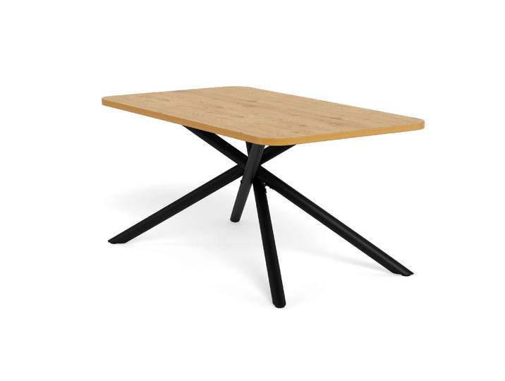 Esstisch ACTONA GROUP Levanto, Speisetisch, Tisch , natürlich, matt schwarz, natürlich, B:160cm H:75cm T:90cm, Tische, Esstisch, Tisch, Wildeiche, 160x90x75cm