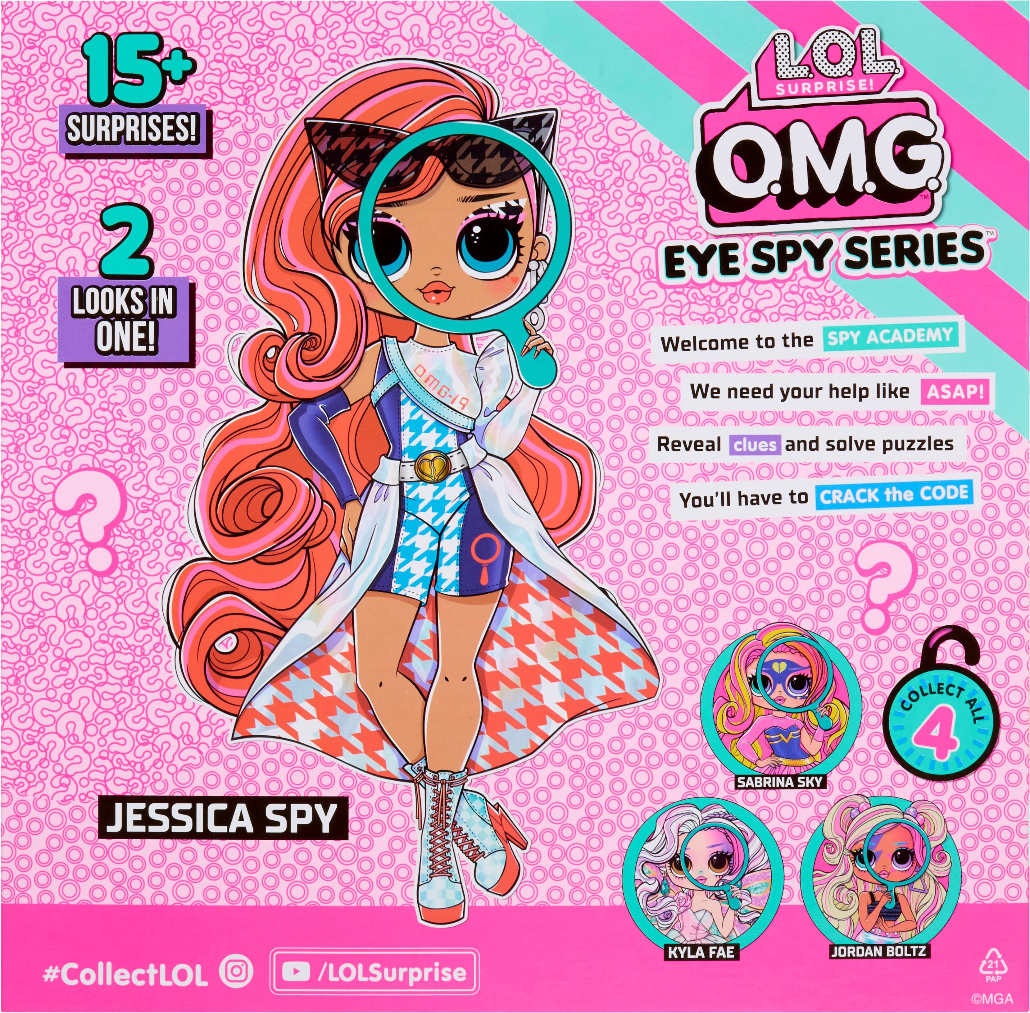L.O.L. Surprise! Anziehpuppe L.O.L. SURPRISE "L.O.L. Surprise OMG Eye Spy - Spy", bunt, Puppen, Kinder, Anziehpuppe, mit magischem Farbwechsel