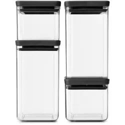 Brabantia Tasty+ Einmachglas Quadratisch Kunststoff Schwarz, Transparent