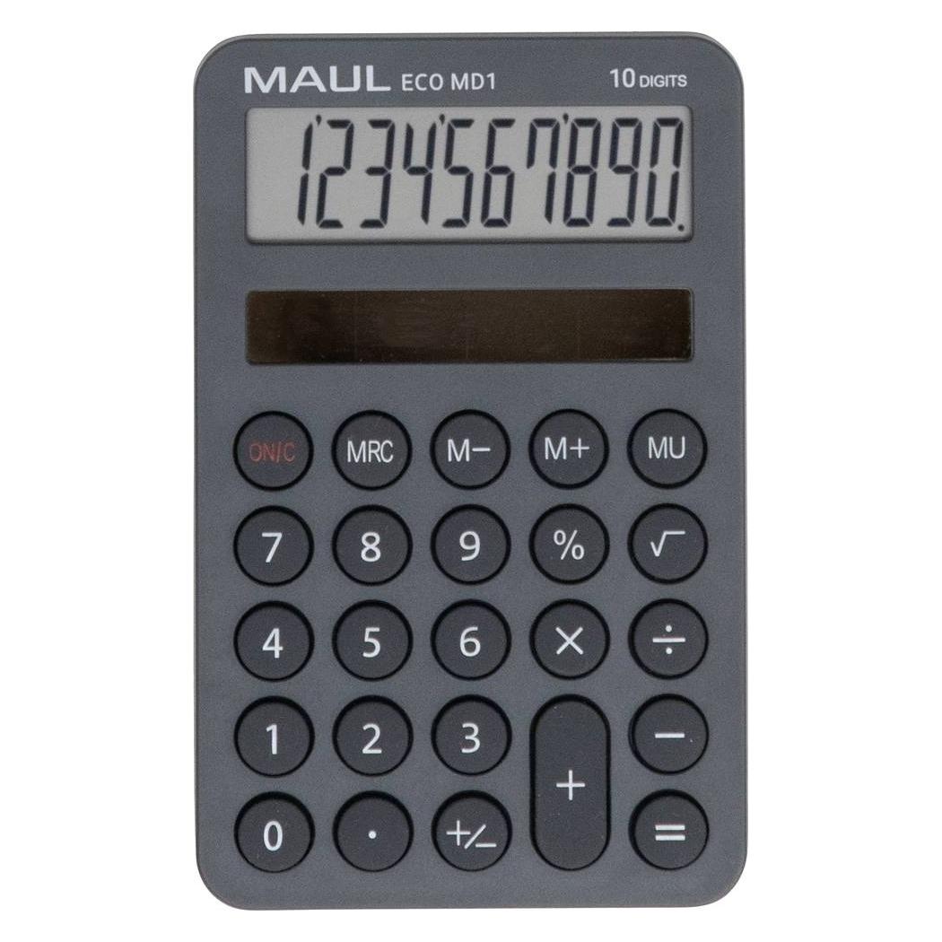 Maul Taschenrechner Solar ECO MD 1 grau (Solarenergie) (72750 84)