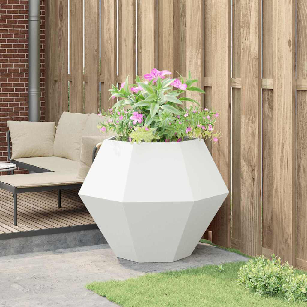 Metro Planter Steel White 80cm H x 100cm W x 100cm D
