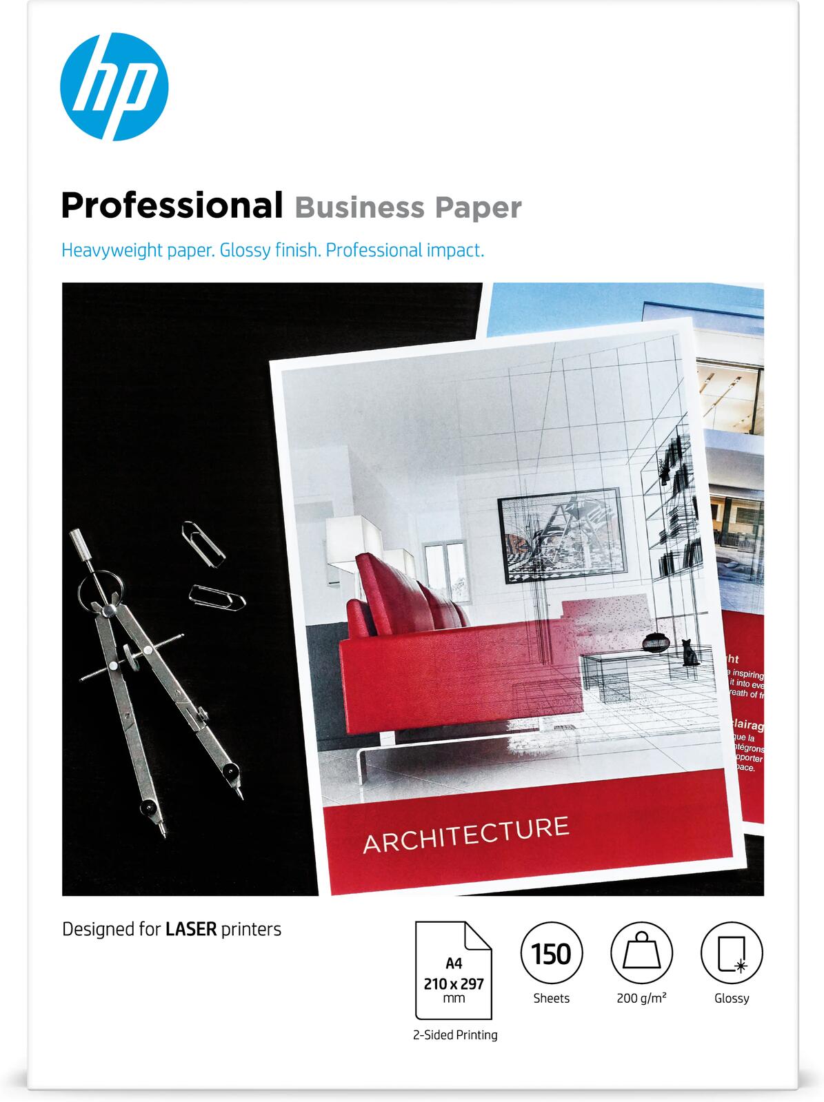 HP Inc. HP Professional Business Laser-Papier – A4, glänzend, 200 g/m² 7MV83A