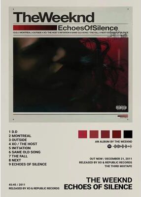 Inspired Living The Weeknd Album Canvas Wall Art Hip Hop Music Poster For Modern Home Decor 4 40x60cm Unframed