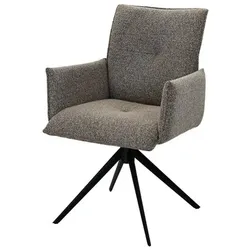 2er-Set [de]sign & more Stuhl Vernon Stoff Grau Taupe