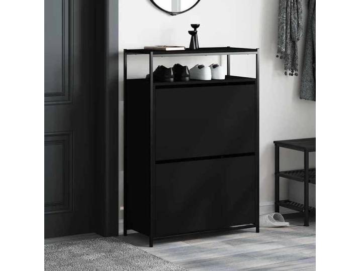 Casier à chaussures - Peu encombrant - Cabinet à chaussures Noir - Assemblage requis（7710）