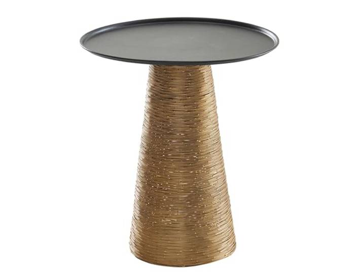WOHNLING Bijzettafel Rond 40x40x45 cm Aluminium Zwart, Aanschuiftafel