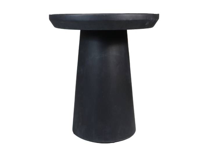 Natur24 Couchtisch Tisch Rund Drum 45x45x50cm Schwarz Mangoholz