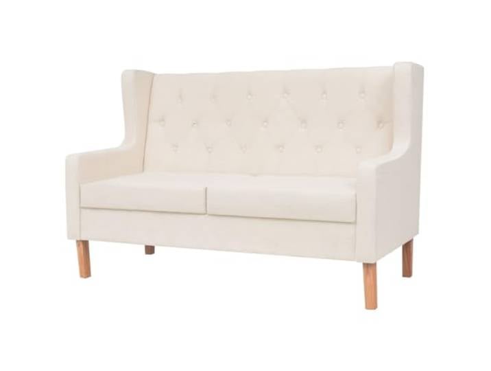 vidaXL 2-Sitzer Sofa Stoff Cremeweiß