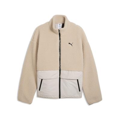 Wendejacke PUMA "HYBRID REFIBRE SHERPA JACKET M", Herren, Gr. XL, beige (silber fog), Rippware, Obermaterial: 100% Polyester. Futter: 100% Polyester, unifarben, relaxed fit normal, Jacken, sportlicher Stil, mit Reißverschluss, mit Cargotasche, aus...