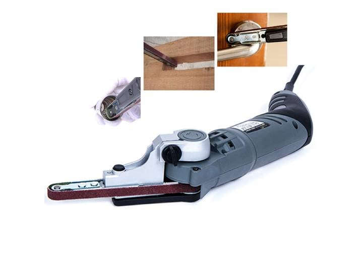 Mini ponceuse à bande électrique, 220V, lime à sable, petite machine à papier de verre, ponçage à bande électrique, meulage, affûtage, allumer es-outils
