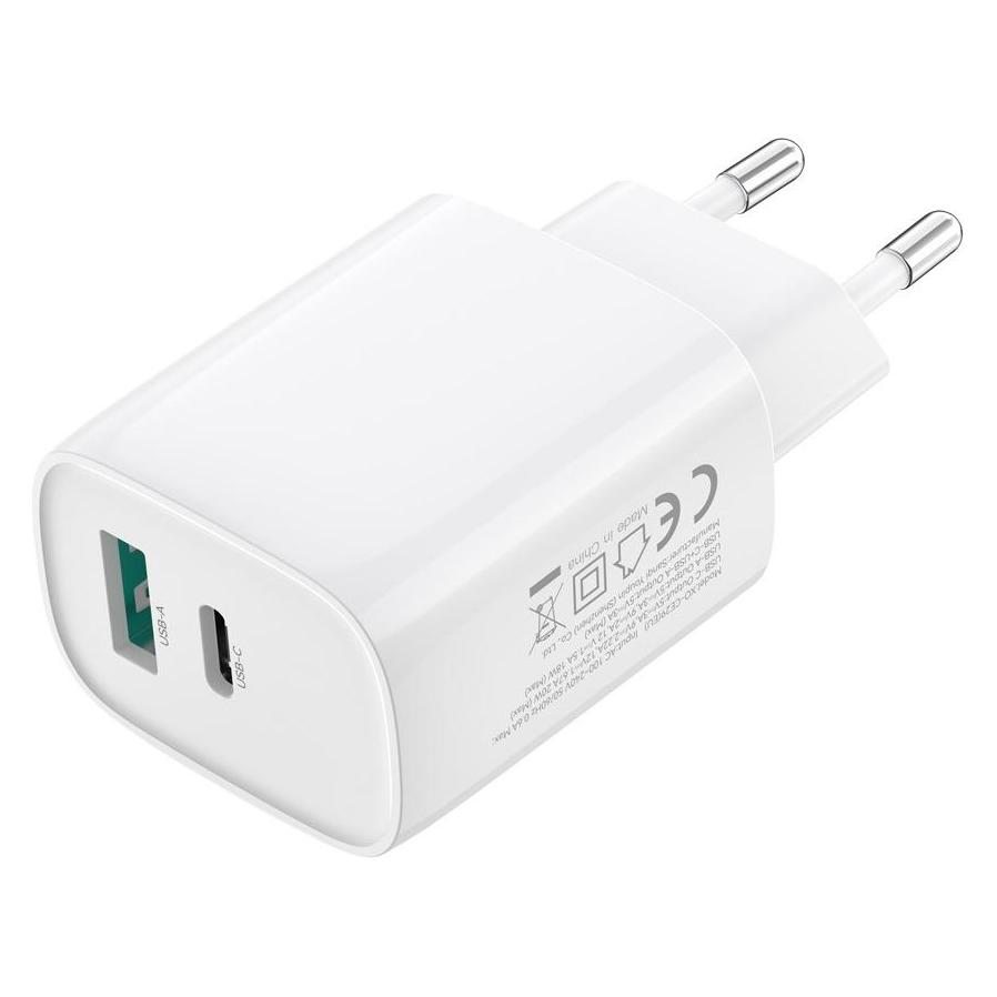 xO Wandladegerät CE29 PD 20W 1x USB-C 1x USB weiss + Kabel USB-C - USB-C (20 W, 2 Ports) (6920680859009)