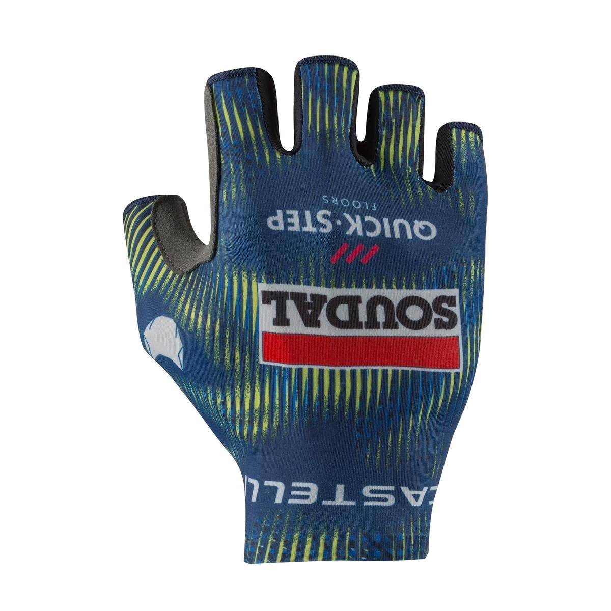 Luvas Castelli Competizione 2 Azul Lima Elétrico Soudal Quick-Step, Tamanho L Unisex